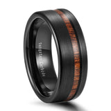 Load image into Gallery viewer, Ringsmaker 8mm Black Ring Men With Wood Line Tungsten Carbide Ring Engagement Wedding Bands