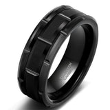 Load image into Gallery viewer, Ringsmaker 8mm Black Tungsten Ring Mechanical Seal Inlay Men Rings