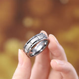 Load image into Gallery viewer, Ringsmaker 8mm Silver Tungsten Ring Mechanical Seal Inlay Men Rings