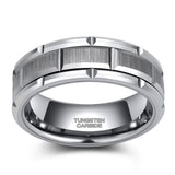 Load image into Gallery viewer, Ringsmaker 8mm Silver Tungsten Ring Mechanical Seal Inlay Men Rings
