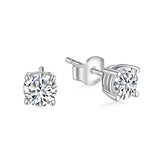 Load image into Gallery viewer, Hypoallergenic 0.5ct Moissanite Round Cut 925 Sterling Silver Stud Earrings For Women