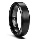 Load image into Gallery viewer, Fashion Jewelry 6mm Titanium Ring Men Women Black Matte Wedding Engagement Band Brushed Unisex Couple Rings