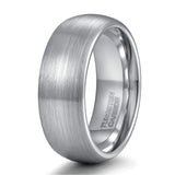 Load image into Gallery viewer, Ringsmaker 8mm Domed Tungsten Carbide Ring Men Silver Color Brushed Wedding Bands