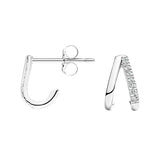 Load image into Gallery viewer, 925 Sterling Silver Half Hoop Earrings For Women CZ Cubic Zirconia Earrings Small Split Huggie Hypoallergenic