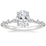 Load image into Gallery viewer, 925 Silver 3.5 Ct Oval Cut Moissanite Engagement Ring