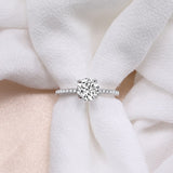 Load image into Gallery viewer, 925 Silver Round Cut 1.2 CT Moissanite Engagement Ring