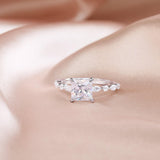 Load image into Gallery viewer, 2ct S925 Princess Cut Moissanite Engagement Ring