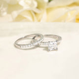 Load image into Gallery viewer, Princess Cut 925 Sterling Silver Bridal Ring Sets