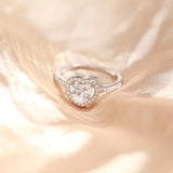 Load image into Gallery viewer, 925 Silver Heart Shaped Moissanite Halo Engagement Ring