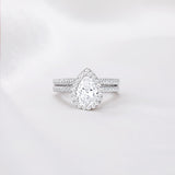 Load image into Gallery viewer, 3 ct Pear Cut 925 Sterling Silver Moissanite Bridal Set