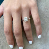 Load image into Gallery viewer, 925 Sterling Silver 3.5ct Radiant Cut Moissanites Engagement Ring