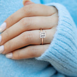 Load image into Gallery viewer, 3ct Princess Cut Solitaire Moissanite Engagement Ring
