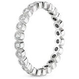 Load image into Gallery viewer, Ringsmaker 925 Sterling Silver Ring Round Cubic Zirconia Women Stackable Eternity Ring