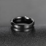 Load image into Gallery viewer, Ringsmaker 8mm Black Tungsten Carbide Ring Brushed Rings Mens Wedding Bands