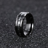 Load image into Gallery viewer, Ringsmaker 8mm EKG Heartbeat Black Tungsten Ring Men Women Color Changing Latest Design Tungsten Ring For Couple