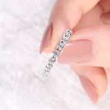 Load image into Gallery viewer, Ringsmaker 2mm 925 Sterling Silver Ring Women Cubic Zirconia Stackable Eternity Ring