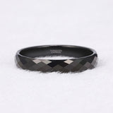 Load image into Gallery viewer, Ringsmaker 4mm Men Women Multi-Faceted Tungsten Carbide Rings Black Engagement Bands