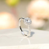 Load image into Gallery viewer, Ringsmaker 1.25Ct 925 Sterling Silver Rings Round Halo CZ Women Cubic Zirconia Engagement Bands