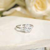 Load image into Gallery viewer, Ringsmaker 925 Sterling Silver Ring 3Ct Zircon 3-Stone Oval Cut Women Engagement Bands