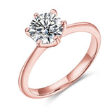 Load image into Gallery viewer, Ringsmaker 925 Sterling Silver Ring Rose Gold Plated 1 Ct Solitaire Round CZ Six Prong Women Engagement Ring