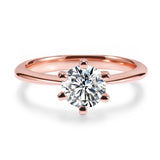 Load image into Gallery viewer, Ringsmaker 925 Sterling Silver Ring Rose Gold Plated 1 Ct Solitaire Round CZ Six Prong Women Engagement Ring