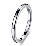 Load image into Gallery viewer, Ringsmaker 2mm Silver Color High Polished Tungsten Carbide Rings Women Engagement Rings