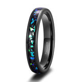 Load image into Gallery viewer, Ringsmaker 4mm Men Tungsten Rings Galaxy Created-opal Inlay Black Sand Two Tone Polished Ring
