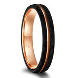 Load image into Gallery viewer, Ringsmaker 4mm Hammered Tungsten Carbide Rings Rose Gold Couple Wedding Bands