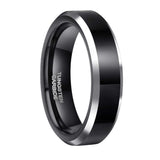 Load image into Gallery viewer, Ringsmaker 6mm Mens Tungsten Carbide Ring Black High Polished Engagement Wedding Bands
