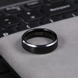 Load image into Gallery viewer, Ringsmaker 6mm Mens Tungsten Carbide Ring Black High Polished Engagement Wedding Bands