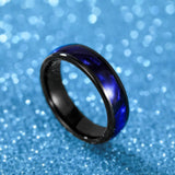 Load image into Gallery viewer, Ringsmaker 6mm Tungsten Carbide Rings Men Women Blue Crushed Shell Domed High Polished Wedding Bands