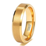 Load image into Gallery viewer, Ringsmaker 6mm 24K Gold Plated Tungsten Rings For Men Brushed Wedding Bands