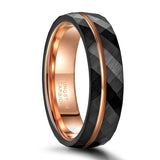 Load image into Gallery viewer, Ringsmaker 6mm Hammered Tungsten Carbide Rings Rose Gold Couple Wedding Bands