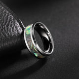 Load image into Gallery viewer, Ringsmaker 8mm Abalone Shell Inlay Tungsten Carbide Ring Man Polished Finish Mens Wedding Bands