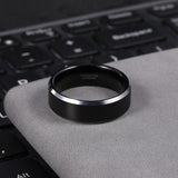 Load image into Gallery viewer, Ringsmaker 8mm Mens Tungsten Carbide Ring Black High Polished Engagement Wedding Bands