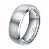 Load image into Gallery viewer, Ringsmaker 8mm Mens Silver Color Tungsten Carbide Ring Brushed Ring Women Engagement Wedding Bands