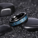 Load image into Gallery viewer, Ringsmaker 8mm Black Tungsten Carbide Ring Blue Celtic Dragon Inlay Ring Men Women Wedding Bands