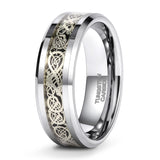 Load image into Gallery viewer, Ringsmaker 8mm Silver Color Tungsten Carbide Ring Celtic Dragon Inlay Men Women Engagement Wedding Bands