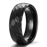Load image into Gallery viewer, Ringsmaker 8mm Black Hammered Tungsten Carbide Ring Mens Women Engagement Wedding Bands
