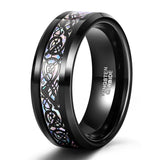Load image into Gallery viewer, Ringsmaker 8mm Men Women Colored Celtic Dragon Inlay Carbon Fiber Tungsten Carbide Ring