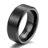Load image into Gallery viewer, Ringsmaker 8mm Black Gun Plated Tungsten Carbide Rings Men Women Brushed Engagement Bands