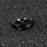 Load image into Gallery viewer, Ringsmaker 8mm Men Tungsten Carbide Ring Black Polished Engraved Deer Head Wedding Engagement Bands
