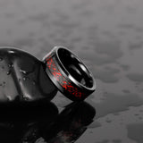 Load image into Gallery viewer, Ringsmaker 8mm Black Tungsten Carbide Ring Men Red Celtic Dragon Inlay Rings