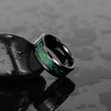 Load image into Gallery viewer, Ringsmaker 8mm Black Tungsten Carbide Ring Men Green Celtic Dragon Inlay Rings