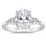Load image into Gallery viewer, Ringsmaker 925 Sterling Silver Ring 3Ct Zircon 3-Stone Oval Cut Women Engagement Bands