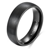 Load image into Gallery viewer, Fashion Jewelry Anniversary Gifts 6mm Brushed Simple Black Color Titanium Ring Men Women Wedding Engagement Band