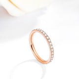 Load image into Gallery viewer, Ringsmaker 2mm Rose Gold Women Titanium Rings Cubic Zirconia Engagement Wedding Bands